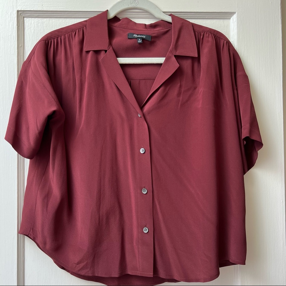 Madewell Work Shirt in Maroon Size M